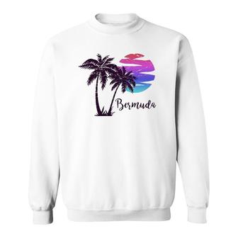 Bermuda Beach Lover Gift Palm Tree Paradise Vacation Vintage Sweatshirt | Mazezy