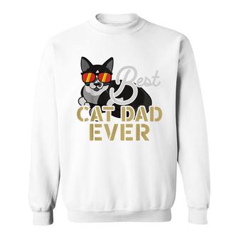 Best Cat Dad Ever Cool Funny Best Friend Cat Daddy Sweatshirt - Seseable