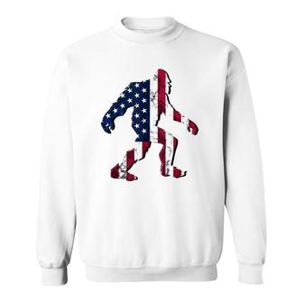 Bigfoot Flag - American Usa Flag Patriotic 4Th Of July Funny Sweatshirt - Seseable