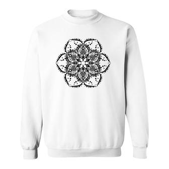 Black Lotus Flower Mandala Peace Hippie Tattoo Sweatshirt - Thegiftio UK