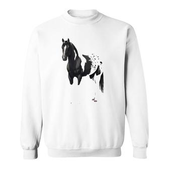 Black Pinto Appaloosa Pintaloosa Paint Quarter Horse Sweatshirt | Mazezy
