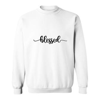 Blessed Bible Verse Black Graphic Great Gift Christian Sweatshirt - Seseable
