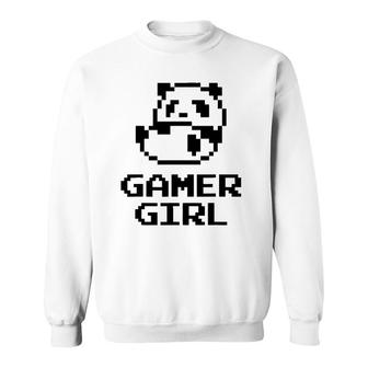 Cool Gamer Girl Cute Panda 8-Bit Gift For Video Game Lovers Sweatshirt