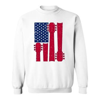 Cool Guitar Player Guitarist I Us American Flag Guitars Sweatshirt - Seseable