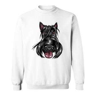 Cool Scottish Terrier Face Dog Sweatshirt | Mazezy