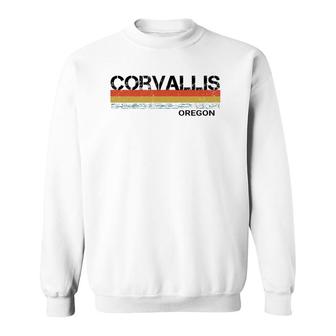 Corvallis Oregon Vintage Retro Stripes Sweatshirt - Seseable