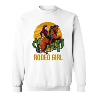 Cowgirl Horse Riding Horsewoman Western Rodeo Girl Sweatshirt | Mazezy