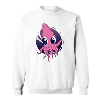 Cute Pink And Purple Squid Sweatshirt | Mazezy