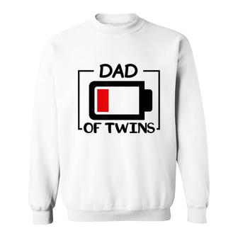 Dad Of Twins Low Battery Tired Twins Dad Sweatshirt - Thegiftio UK