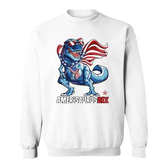 Dinosaur American Flag 4Th Of July Amerisaurusrex Essential Sweatshirt - Seseable