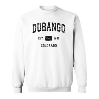 Durango Colorado Co Vintage Sports Design Black Print Sweatshirt | Mazezy