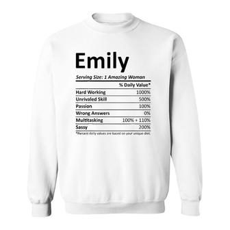 Emily Nutrition Personalized Name Funny Christmas Gift Idea Sweatshirt | Mazezy