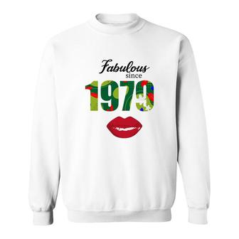 Fabulous Since 1979 43Th Birthday 1979 Red Lip Sweatshirt - Seseable