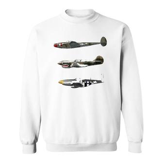 Fighter Airplanes Warbirds Fighter Planes Sweatshirt | Mazezy