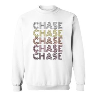 First Name Chase Retro Pattern Vintage Style Sweatshirt | Mazezy