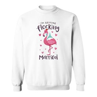 Flamingo Bride Flocking Married Matching Bachelorette Party Sweatshirt - Thegiftio UK