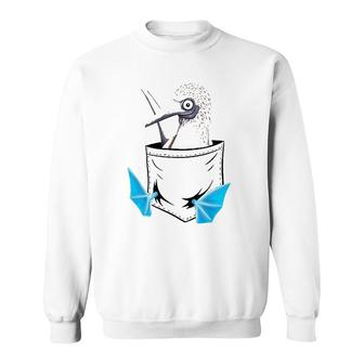 Funny Bird Drawing Fancy Blue Footed Booby In Pocket Sweatshirt - Thegiftio UK