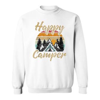 Funny Camping Hiking Lover Present Happy Camper Sweatshirt - Thegiftio