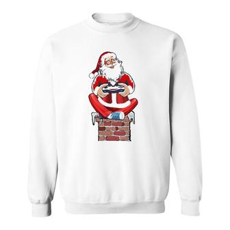 Funny Santa Play Video Game Christmas Gaming Lover Gifts Sweatshirt - Seseable
