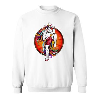 Funny Unicorn Muay Thai Karate Kickboxing Samurai Sweatshirt | Mazezy AU