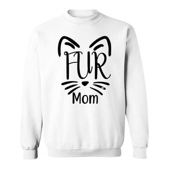 Fur Mom Black Design About Cat Mommy Gift Sweatshirt - Seseable