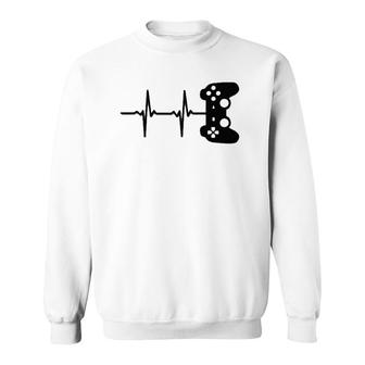 Gaminggamer Heartbeat Video Game Lover Sweatshirt - Seseable