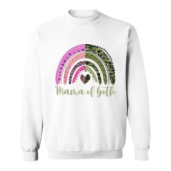 Glitter And Dirt Mama Of Both Leopard Rainbow & Camo Sweatshirt - Seseable
