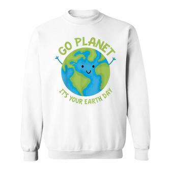 Go Planet Its Your Birthday Kawaii Cute Earth Day Boys Girls Sweatshirt - Seseable