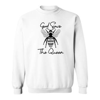 God Save The Queen Bumble Honey Bee Art Premium Sweatshirt - Monsterry DE