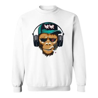 Graffiti Monkey Hip Hop Urban Hip Hop Graphic Sweatshirt | Mazezy