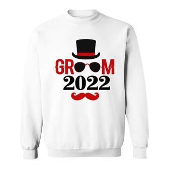 Groom 2022 Groom Bachelor Party Red Black Sweatshirt - Seseable