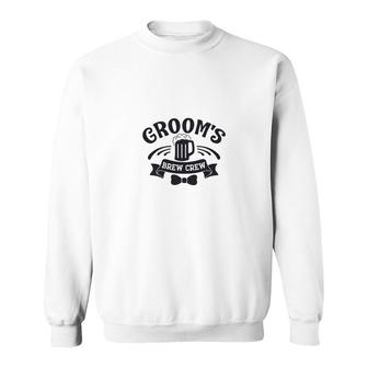 Grooms Brew Crew Groom Bachelor Party Great Sweatshirt - Seseable