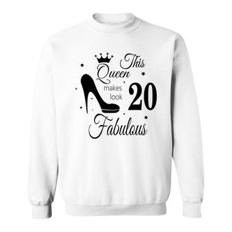 Happy 20Th Birthday This Queen Look Fabulous Like Pumps Since 2002 Sweatshirt - Seseable