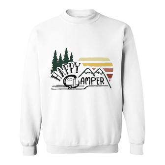 Happy Camper Mountain Tree 2022 Trend Sweatshirt - Seseable