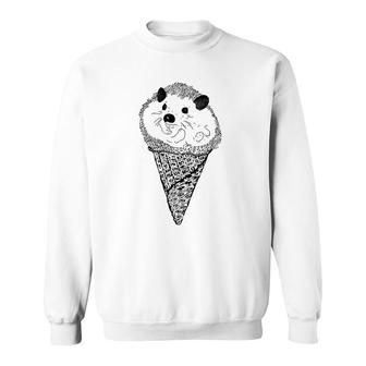 Hedgie Cone Funny Hedgehog Ice Cream Graphic Sweatshirt | Mazezy