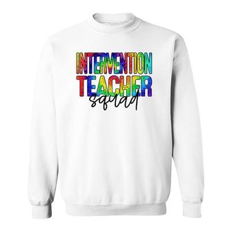 Intervention Teacher Squad Back To School For Teacher Crew Sweatshirt - Thegiftio UK