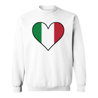 Italian Flag Heart Cute Italy Sweatshirt - Seseable