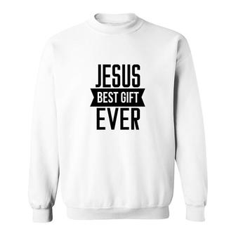 Jesus Best Gift Ever Bible Verse Black Graphic Christian Sweatshirt - Seseable