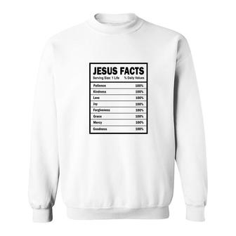 Jesus Facts Bible Verse Black Graphic Great Christian Sweatshirt - Seseable
