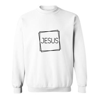 Jesus Frame Bible Verse Black Graphic Great Christian Sweatshirt - Seseable
