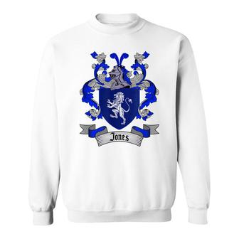 Jones Coat Of Arms | Jones Surname Family Crest Shield Sweatshirt - Seseable