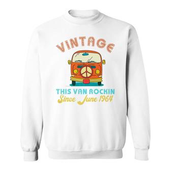 June 1964 65Th Birthday Retro Vintage 1964 Birthday Sweatshirt - Monsterry