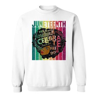 Juneteenth Melanin Black Women Natural Hair Afro Word V2 Sweatshirt - Thegiftio UK