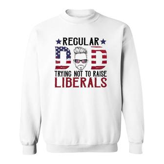 Just A Regular Dad Trying Not To Raise Liberals 4Th Of July Fathers Day Sweatshirt - Seseable