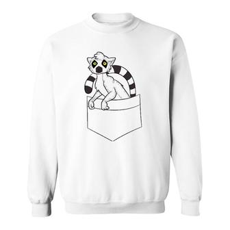Lemur In Your Pocket Cute Pocket Lemur Sweatshirt