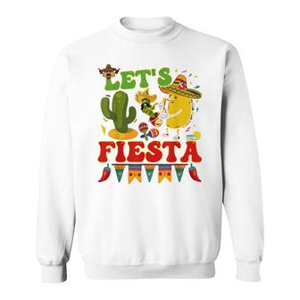 Lets Fiesta Avocado And Tacos Cinco De Mayo Mexican Sweatshirt - Seseable