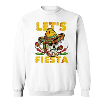 Lets Fiesta Cinco De Mayo Mexican Theme Party Guitar Lover Sweatshirt - Seseable