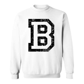 Letter B Vintage Black And White Sweatshirt | Mazezy