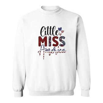 Little Miss 4Th Of July July Independence Day Great 2022 Sweatshirt - Seseable