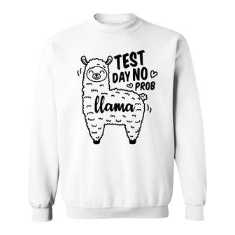 Llama Test Day No Prob Llama Black Graphic Sweatshirt - Seseable